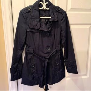 Dark Navy Belted Trench Coat